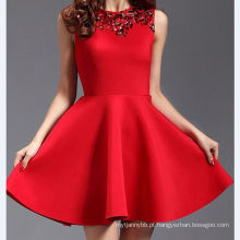 Vestido Vermelho Beading Mulheres Beads Long Dress Evening Skirt